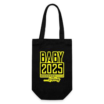 Baby 2025 Loading Babyshower - Geschenkbeutel für Flaschen - Schwarz - Vorne