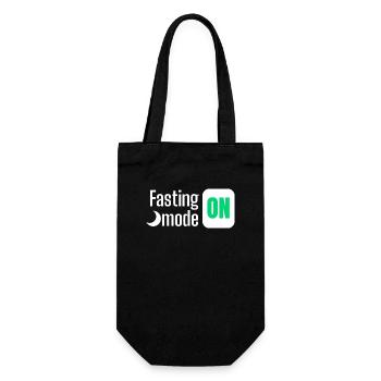 Fasting mode ON text design - Gift Bag for Bottles - black - Front
