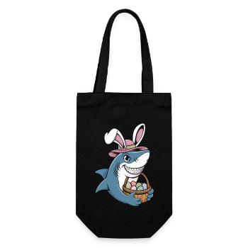 Cool Easter Shark - Geschenkbeutel für Flaschen - Schwarz - Vorne