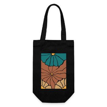 Boho Flora Flowers - Gift Bag for Bottles - black - Front