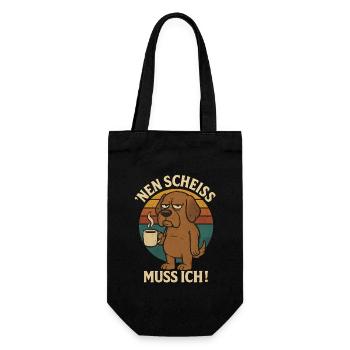N Scheiß muss ich - Geschenkbeutel für Flaschen - Schwarz - Vorne