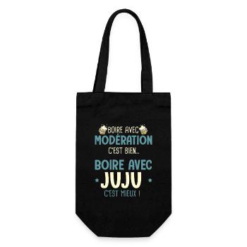 Julien modération boire avec juju c est mieux - Sac à bouteille - noir - Devant