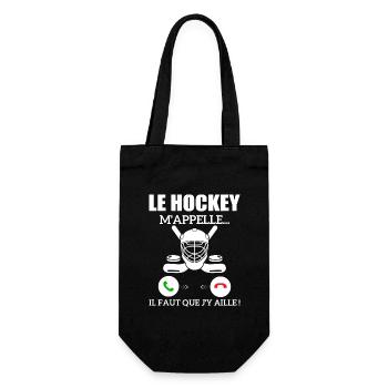 le hockey m'appelle...il faut que j'y aille ! - Sac à bouteille - noir - Devant