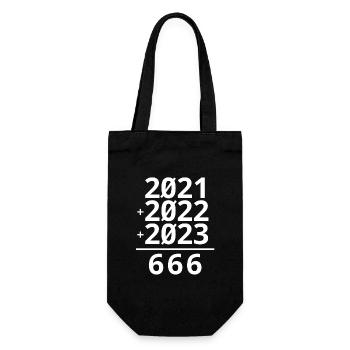 year 2023, 2023 humor, 666 - Gift Bag for Bottles - black - Front