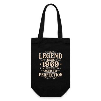 Legende seit 1969 Jahrgang geboren Geburtstag - Geschenkbeutel für Flaschen - Schwarz - Vorne