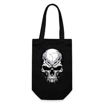 Crâne Noir Blanc Crâne Squelette Gothique - Sac à bouteille - noir - Devant