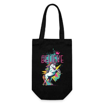 Unicorn Faith Vintage Retro Colorful Modern Trend - Gift Bag for Bottles - black - Front
