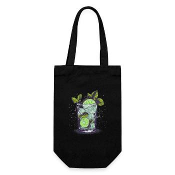Mojito Time - Cooles Cocktail Motiv - Geschenkbeutel für Flaschen - Schwarz - Vorne