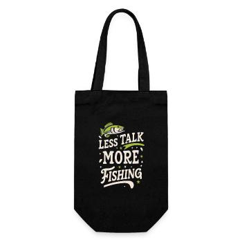 Less Talk More Fishing Angelbekleidung - Geschenkbeutel für Flaschen - Schwarz - Vorne