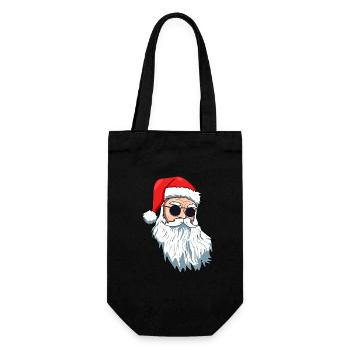 Santa Claus with sunglasses - Gift Bag for Bottles - black - Front