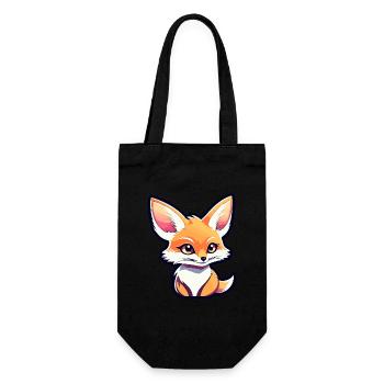 Wüstenfuchs Fennek Zeichnung - Geschenkbeutel für Flaschen - Schwarz - Vorne