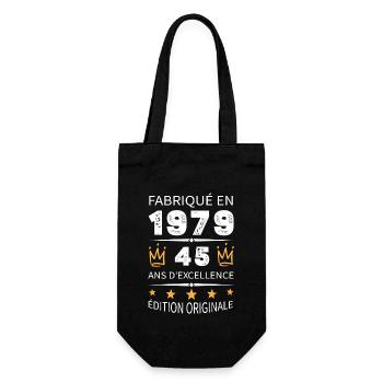 Fabriqué En 1979 Né En 1979 45 Ans Anniversaire - Sac à bouteille - noir - Devant