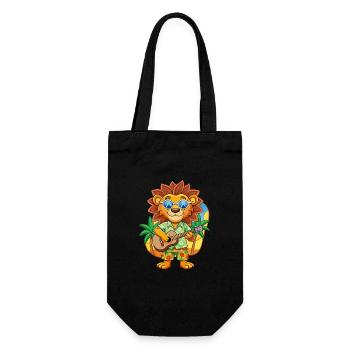 Funny Lion Cartoon Summer Beach Sunglasses Guitar - Gift Bag for Bottles - black - Front