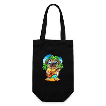 Funny Pug Dog Cartoon Summer Beach Sunglasses - Gift Bag for Bottles - black - Front