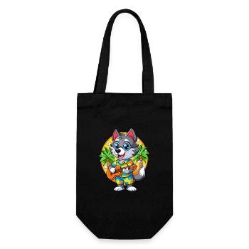 Drôle Husky Chien Dessin Animé Lunettes De Soleil De Plage D’été - Sac à bouteille - noir - Devant