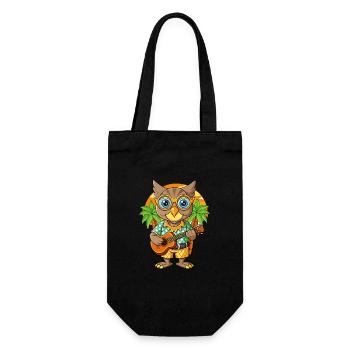 Drôle Hibou Dessin Animé Plage D’été Lunettes De Soleil Guitare - Sac à bouteille - noir - Devant