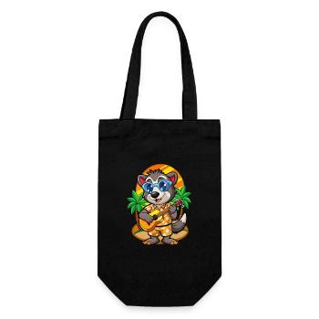 Lunettes de soleil drôle blaireau dessin animé plage d’été - Sac à bouteille - noir - Devant