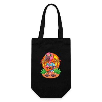 Lustige Flamingo Cartoon Sommer Strand Sonnenbrille - Geschenkbeutel für Flaschen - Schwarz - Vorne