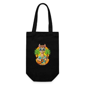 Funny Llama Summer Beach Sunglasses Hawaiian - Gift Bag for Bottles - black - Front
