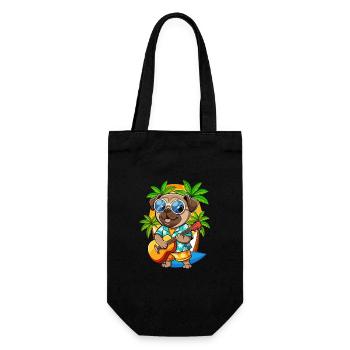 Funny Pug Dog Summer Beach Sunglasses Hawaiian - Gift Bag for Bottles - black - Front