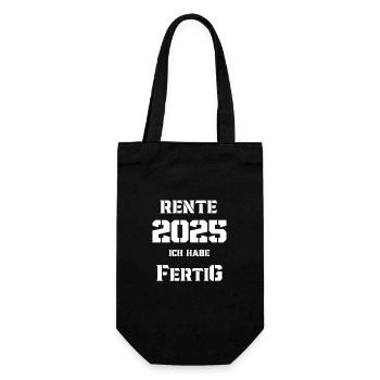 Rente 2025 Renter Job Kollegen - Geschenkbeutel für Flaschen - Schwarz - Vorne