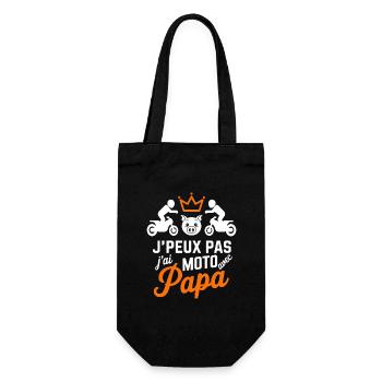 Biker mit Papa - Ich kann kein Motorrad haben - Geschenkbeutel für Flaschen - Schwarz - Vorne