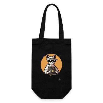 The cool hip-hop cat, the music rap cat - Gift Bag for Bottles - black - Front