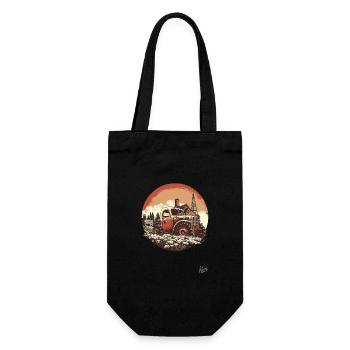Le tracteur agricole rétro vintage - Sac à bouteille - noir - Devant