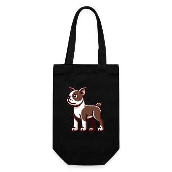 Dessin animé Boston Terrier Graphique - Sac à bouteille - noir - Devant