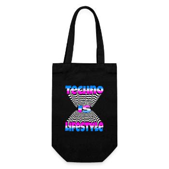 Techno is Lifestyle Music DJ Party Rave EDM - Gift Bag for Bottles - black - Front