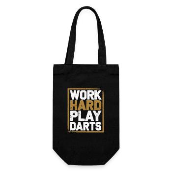 Travailler dur Jeu Fléchettes Joueur de fléchettes Sport - Sac à bouteille - noir - Devant