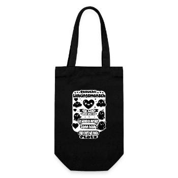 Wanted: Favorite Person – Heart Design - Gift Bag for Bottles - black - Front