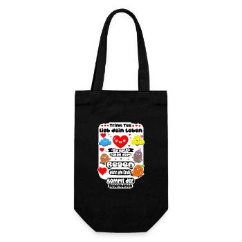 Trink Tee – Folge dem Regenbogen - Geschenkbeutel für Flaschen - Schwarz - Vorne