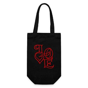 Valentine's Day Heart Love Love Couple Gift - Gift Bag for Bottles - black - Front
