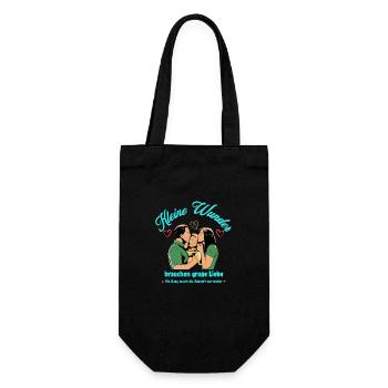 Small miracles need great love - Baby Child - Gift Bag for Bottles - black - Front