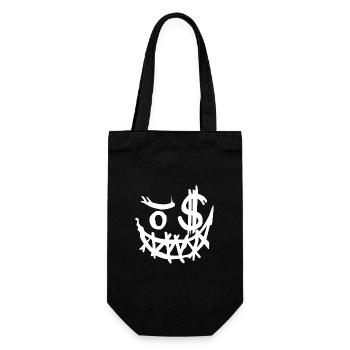 Halloween Gesicht zum fürchten - cooler Style - Geschenkbeutel für Flaschen - Schwarz - Vorne