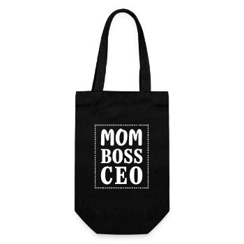 Mom CEO Starke Mama Mindset - Geschenkbeutel für Flaschen - Schwarz - Vorne