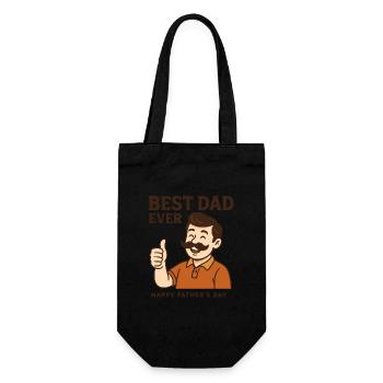 Papa Vatertag Dad Design Geschenk - Geschenkbeutel für Flaschen - Schwarz - Vorne