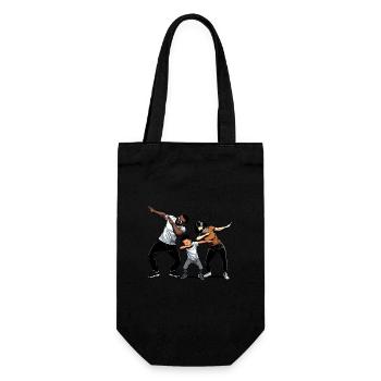 Funny Dabbing Family Cartoon - Gift Bag for Bottles - black - Front