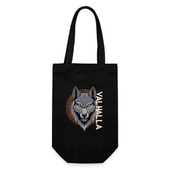 Nordischer Wolf Valhalla Runen Design - Geschenkbeutel für Flaschen - Schwarz - Vorne