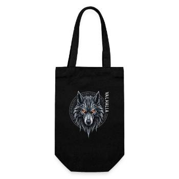 Conception de la rune du loup nordique Valhalla - Sac à bouteille - noir - Devant