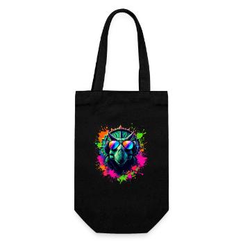 Triceratops DJ Dino Fans Neon Graffiti Style - Gift Bag for Bottles - black - Front
