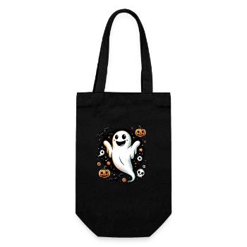 Halloween Gespenst Kürbis Trick or Treat Lustig - Geschenkbeutel für Flaschen - Schwarz - Vorne