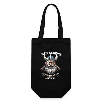 Viking Saying Shirt – Nen Scheiß muss ich Design - Gift Bag for Bottles - black - Front