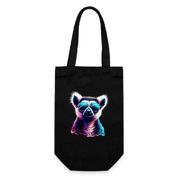 Dj Lemur mit Sonnenbrille T-Shirt - Geschenkbeutel für Flaschen - Schwarz - Vorne