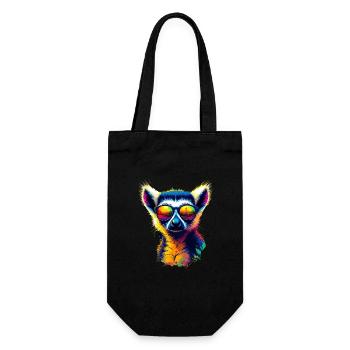Dj Lemur mit Sonnenbrille T-Shirt - Geschenkbeutel für Flaschen - Schwarz - Vorne