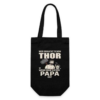 Thor Hammer Dad Father's Day Love Father Son Daughter - Gift Bag for Bottles - black - Front