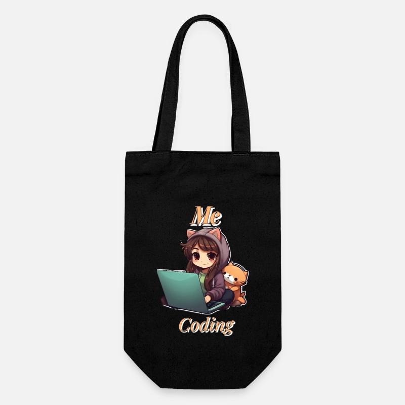 « Code Cutie: Codage de fille inspiré de l’anime » - Sac à bouteille - noir