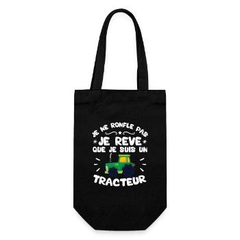 Je ne ronfle pas je rêve que je suis un tracteur - Sac à bouteille - noir - Devant