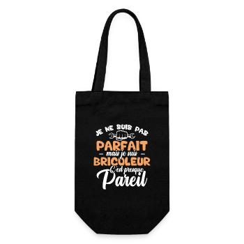 Je ne suis pas parfait mais je suis bricoleur - Sac à bouteille - noir - Devant